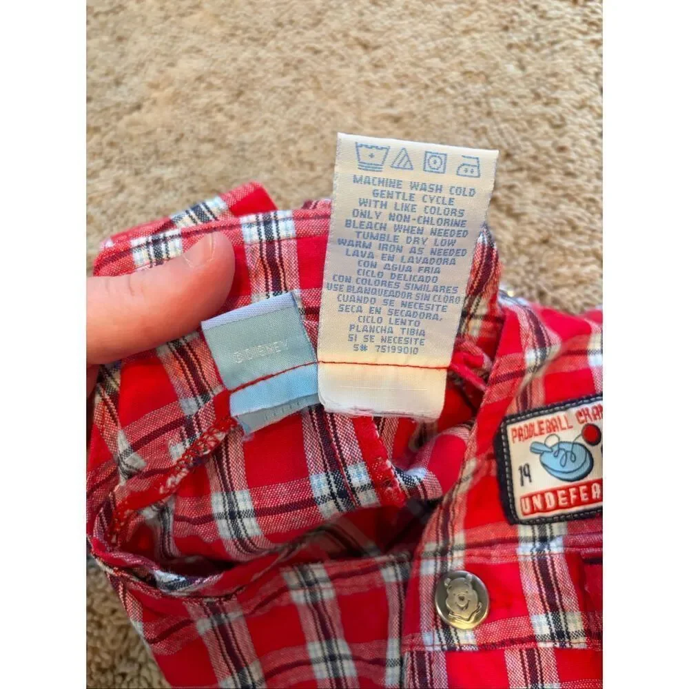 Vintage Disney Winnie the Pooh Plaid Shortalls Embroidered Baby Outfit 6-9 Month
